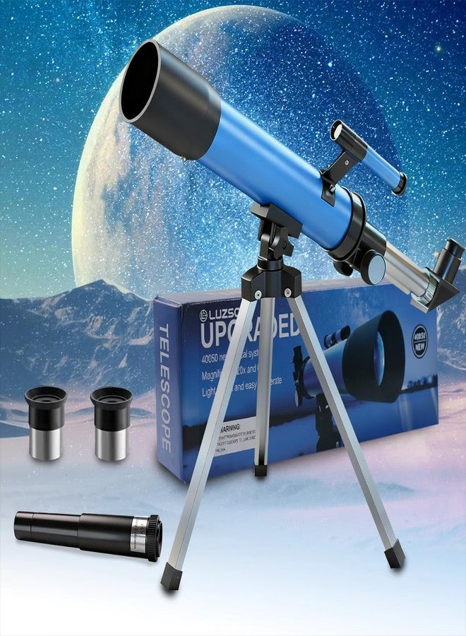 Luzsco Telescope for Kids 50mm 100x Magnification Beginner Telescopio with Tripod, 2 Eyepieces & Finder Scope, STEM Educational Gift for Boys & Girls Ages 6-12, Portable Kids Telescope for Astronomy - Image 1